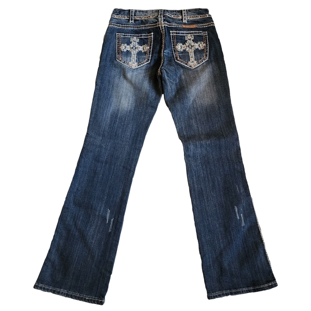 Cowgirl Tuff Size 27 Jeans With Embellished Pockets